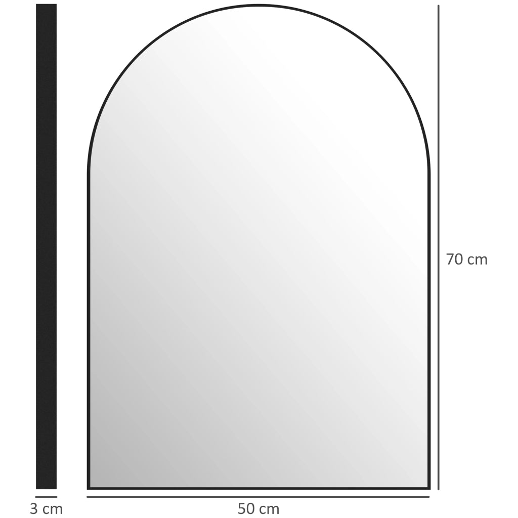 Specchio da Bagno con Cornice in Alluminio ¨C Xylo ¨C Nero 50x70 cm