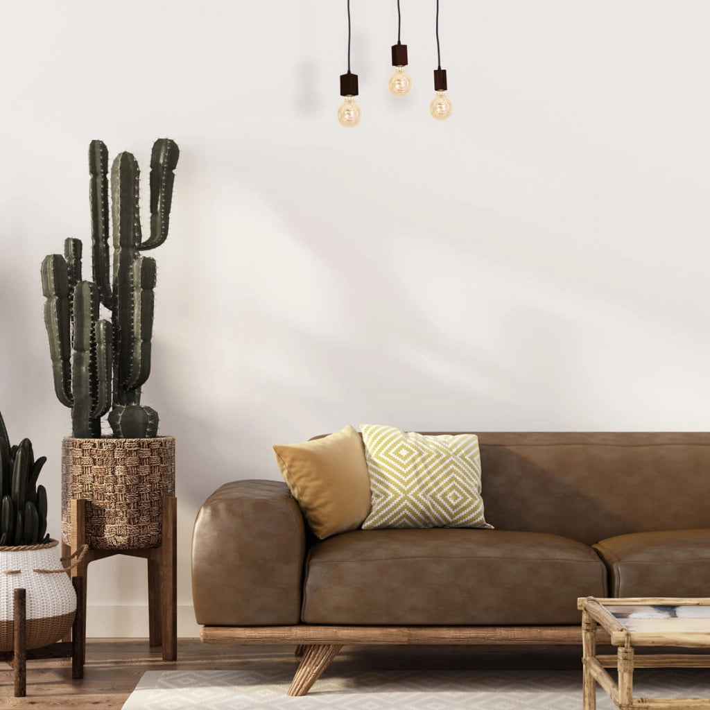 Lampadario a sospensione Milagro Jack 3xE27 legno scuro