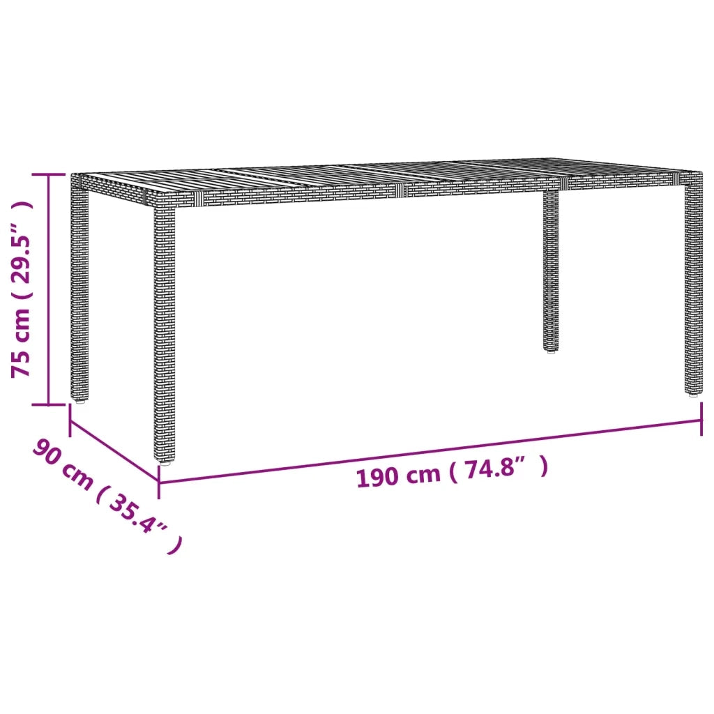 Set da Pranzo da Giardino 9 pz con Cuscini Nero in Polyrattan 3157604