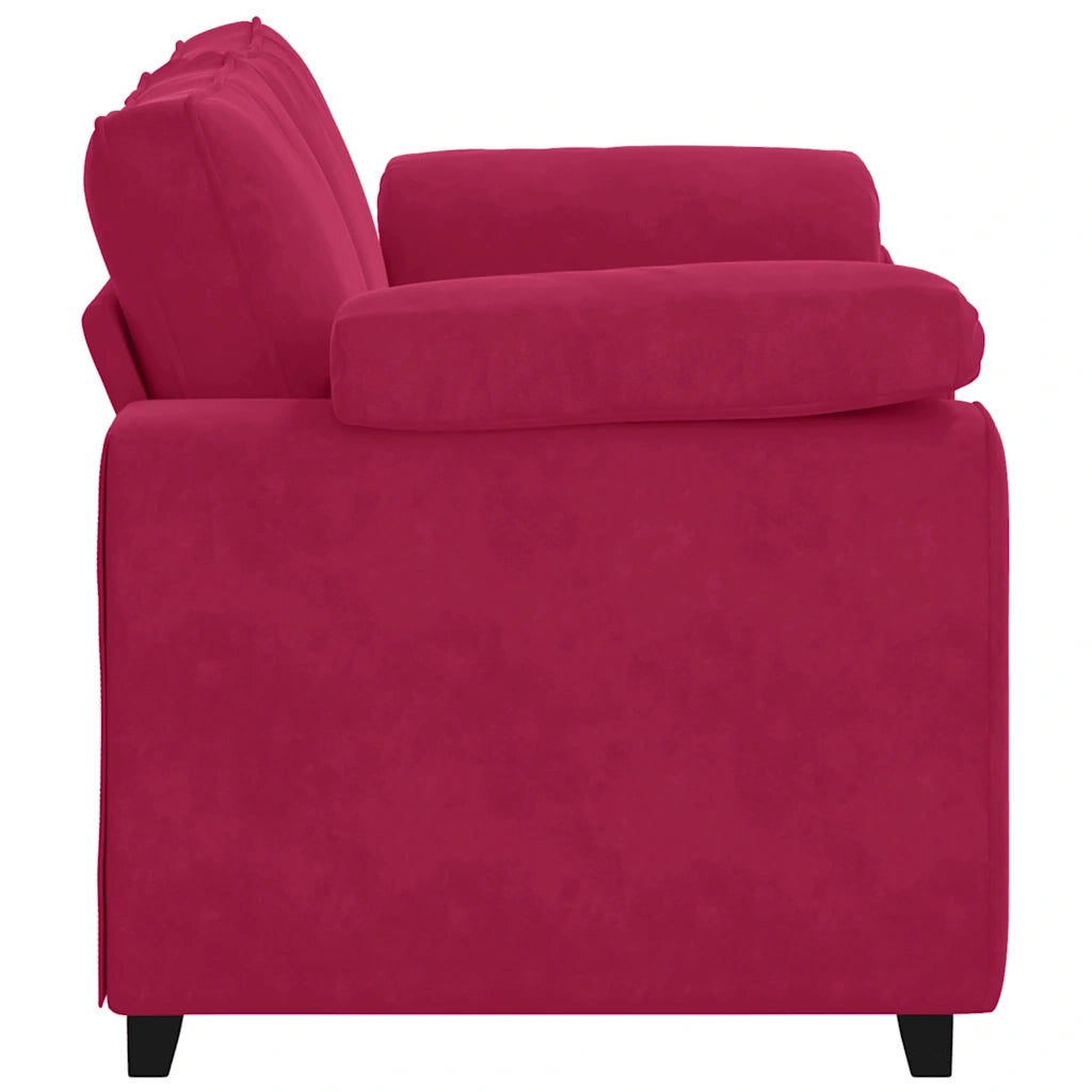 vidaXL Divano Divanetto Rosso Vino 120 cm in Velluto