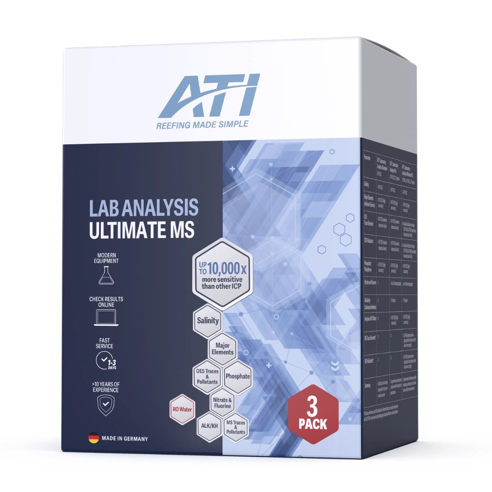 ATI ICP Lab Analysis Ultimate MS Pack 3x - Test di Laboratorio avanzato per Acqua Marina e di Osmosi