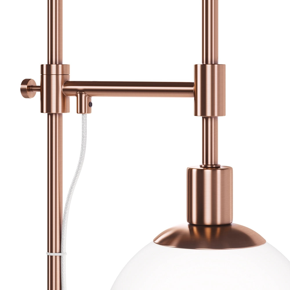 Lampada terra Maytoni Erich in rame sfera bianca E14