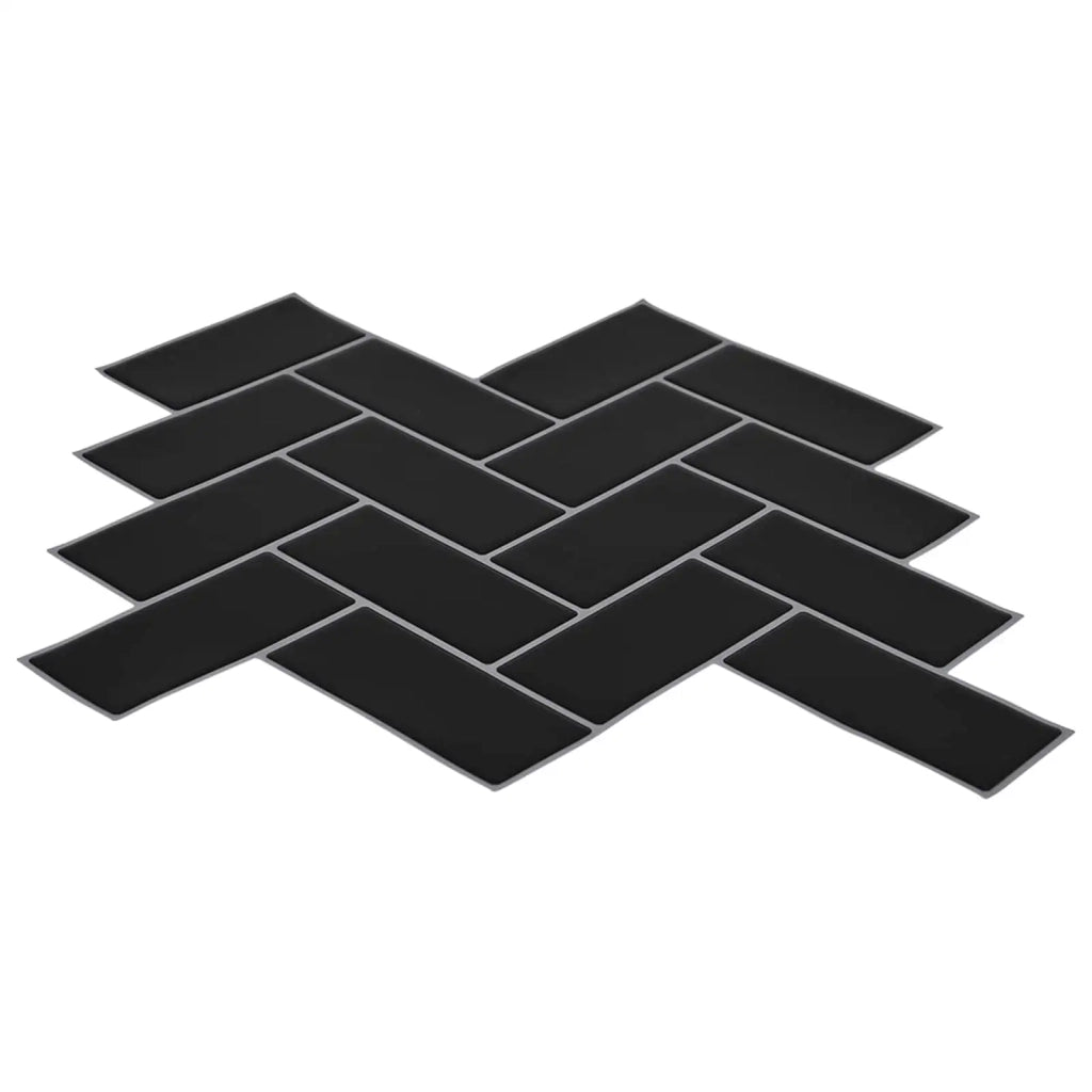 Piastrella a Spina di Pesce 10 pz Nero 30 x 30 cm CFW6333171