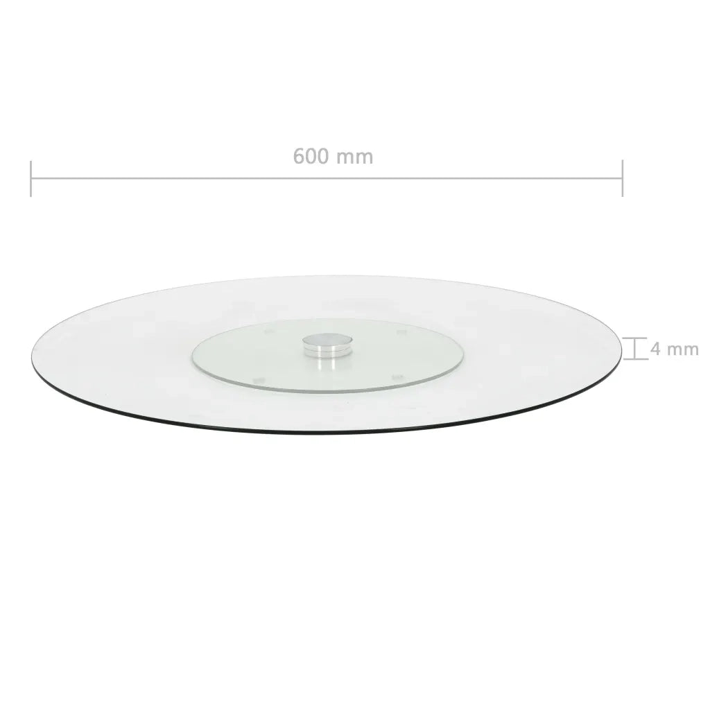 Vassoio Girevole Trasparente 60 cm Vetro Temperato CFW1968932