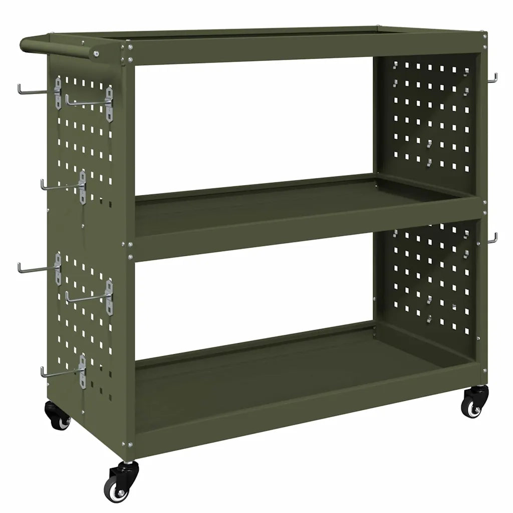 Carrello per Attrezzi con ruota Verde oliva 75 x 35 x 73 cm 874542