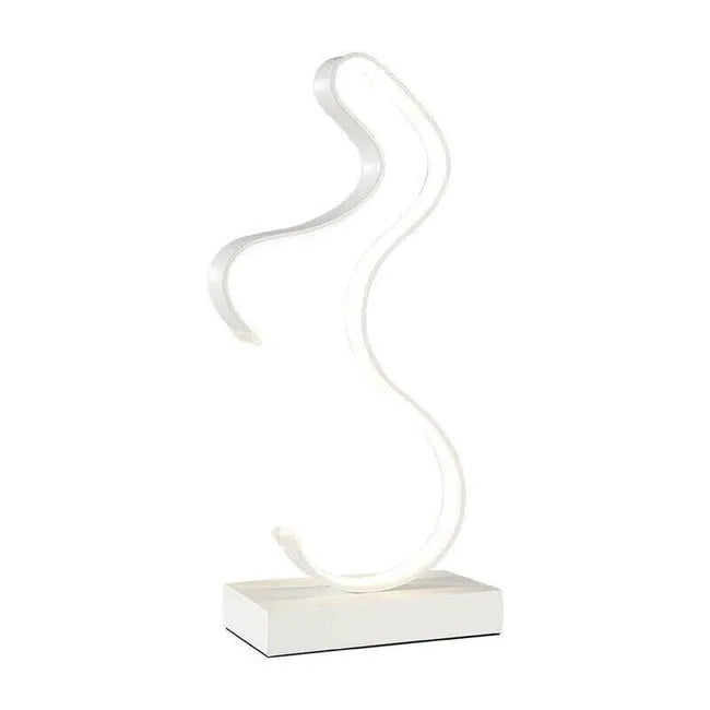 Lampada da tavolo curva LED 12W per interni luce scrivania comodino casa moderna LUCE CALDA