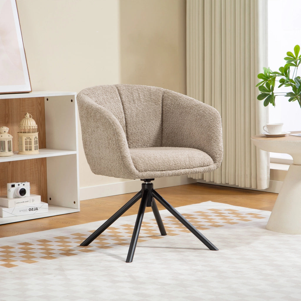 Poltrona ¨C Minimal ¨C Tessuto, Girevole, Beige