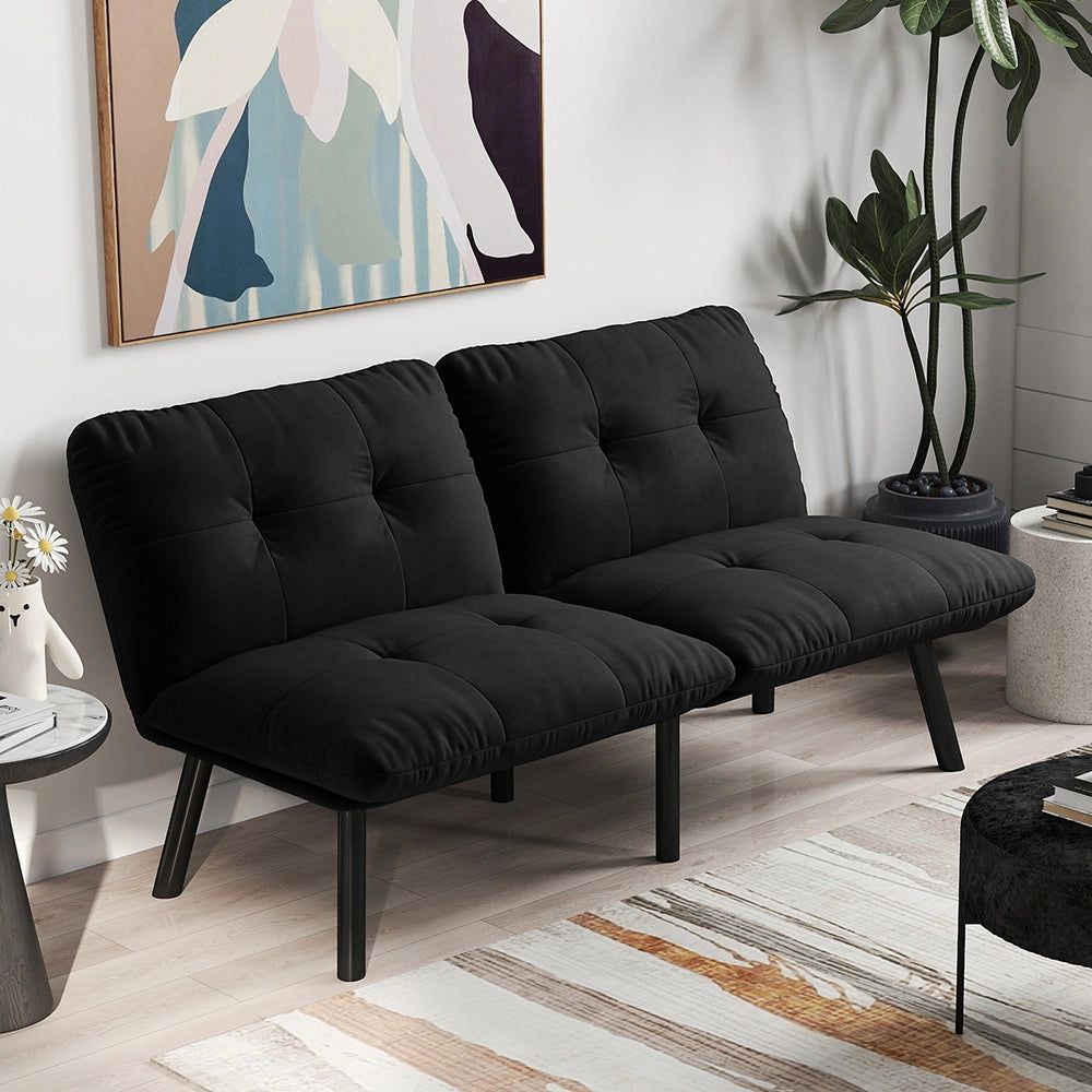 Divano letto - Xylo - 2 posti pieghevole nero futon poco ingombrante