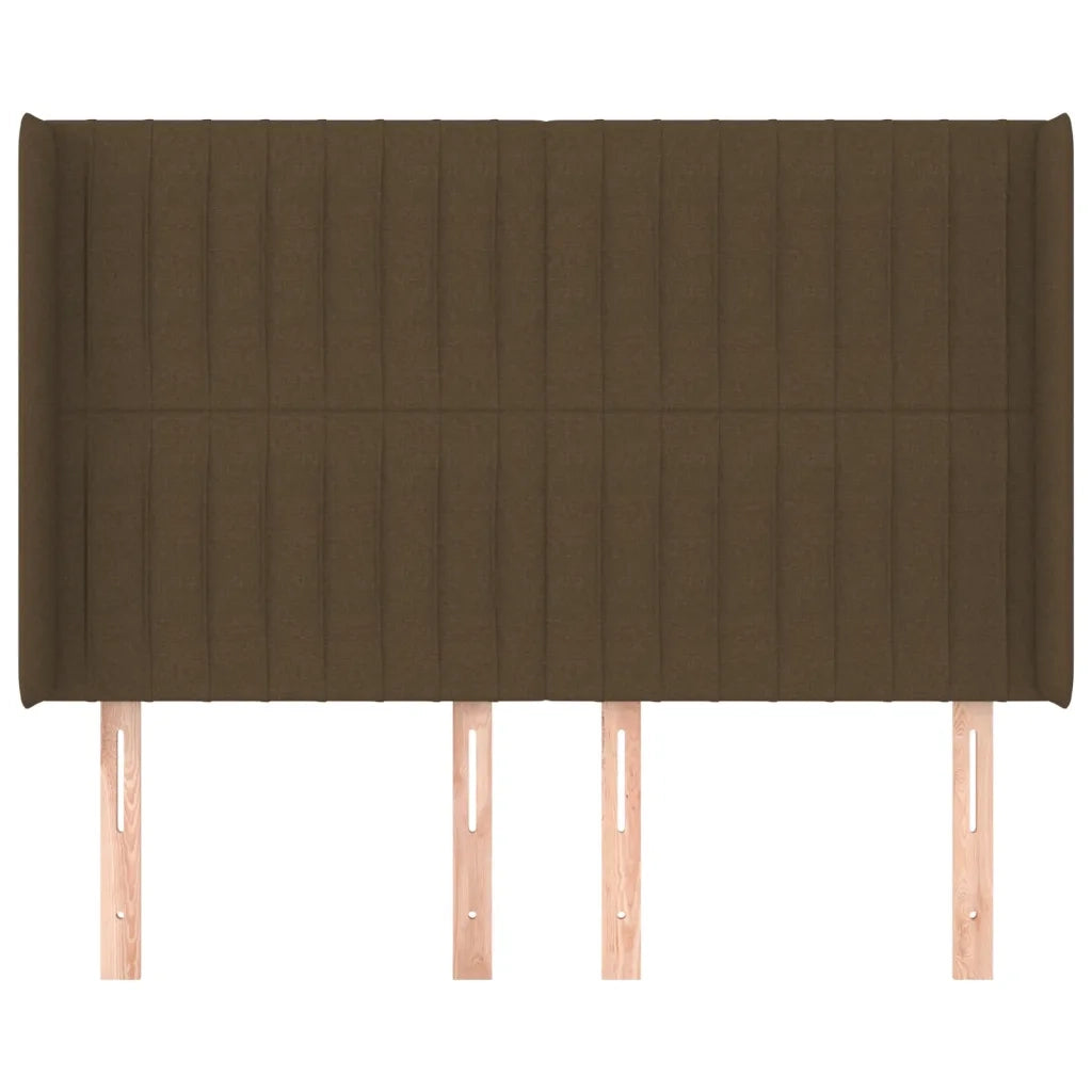 Testiera | Testata ad Orecchio MarroneScuro147x16x118/128cm inTessuto
