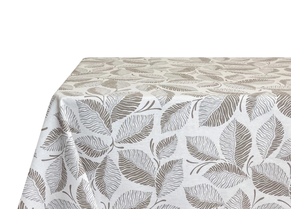 Tovaglia Per Salotto Cucina Tavolo 100% Cotone Made In Italy Jungle RP - 140x180 - Tortora
