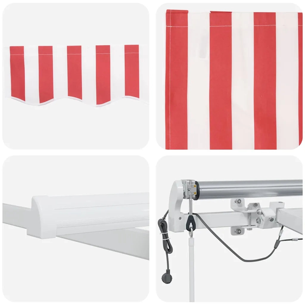 Tenda Retrattile Rosso e Bianco 450 × 300 cm 3330916