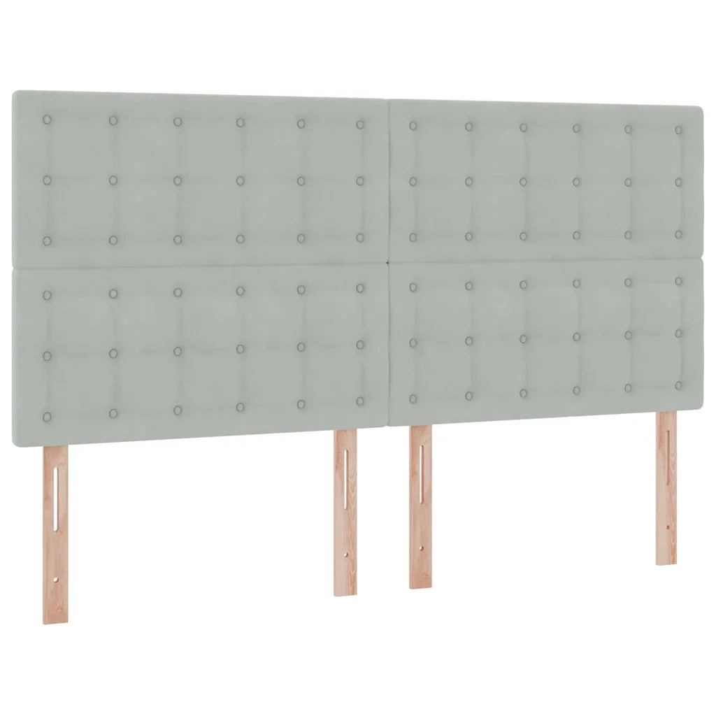Letto con contenitore e LED Grigio chiaro 160 x 200 cm Velluto 3372795