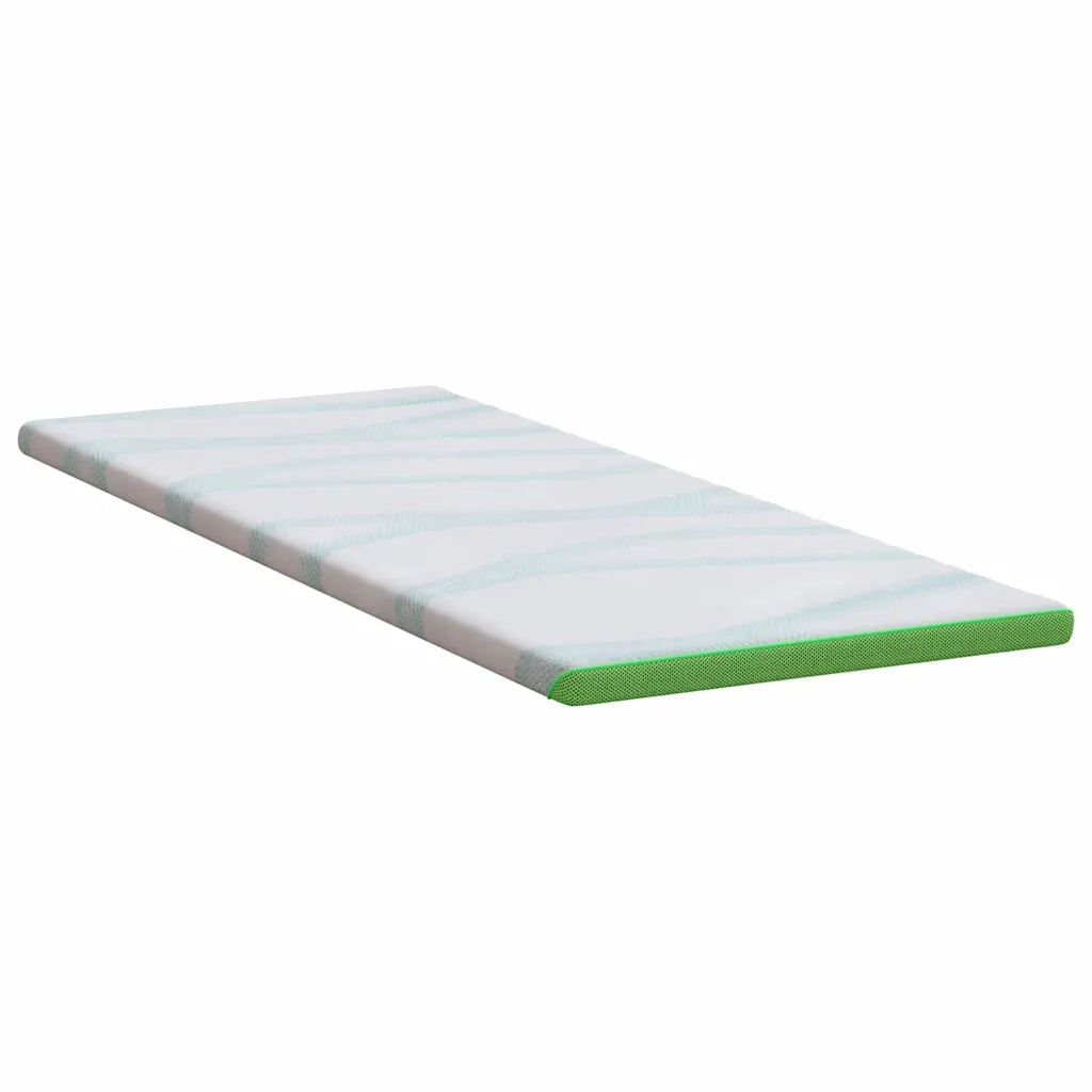 Topper per materasso Bianco e Verde 80 x 200 cm 4106155