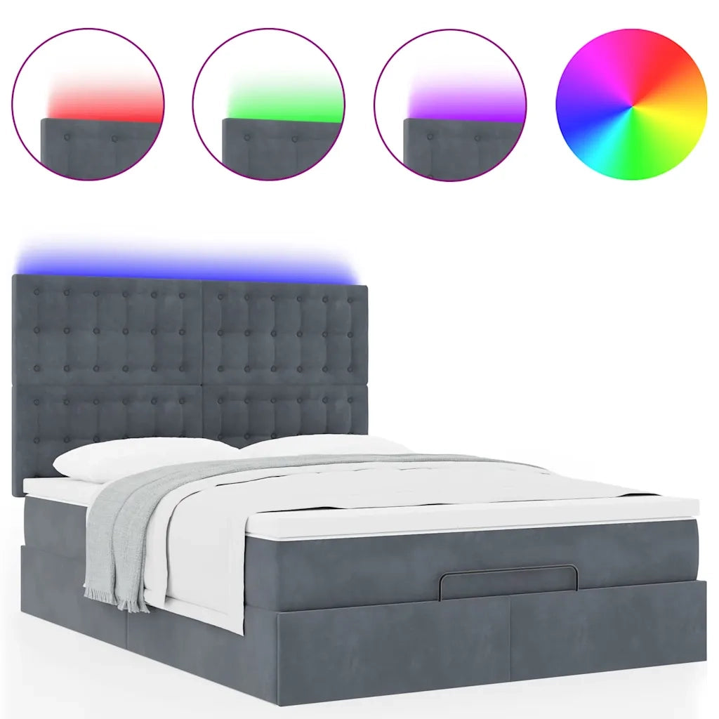 Struttura Letto Pouf con Materassi 140x190 cm Velluto 3314463