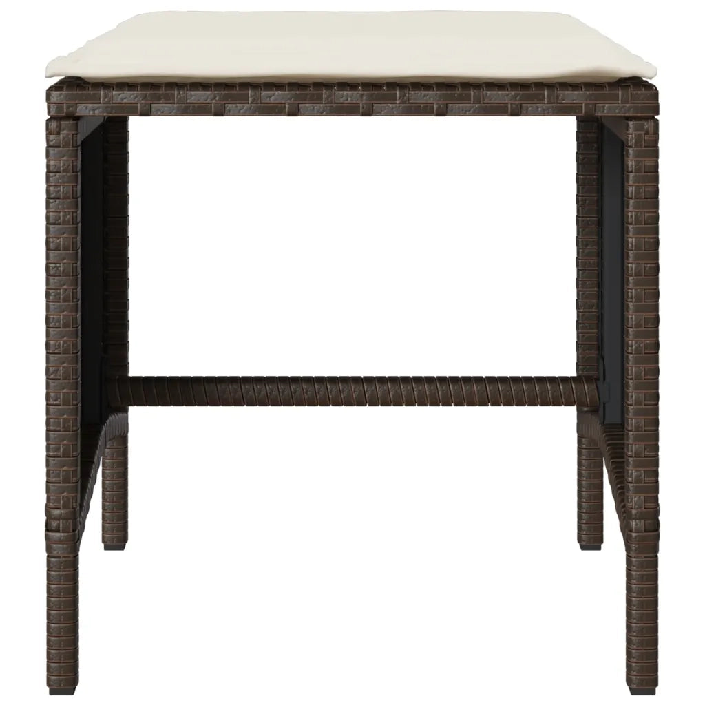 Set Divano da Giardino 4 pz con Cuscini Marrone in Polyrattan 366360