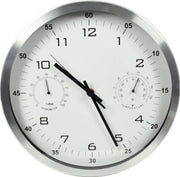 MAURY'S OROLOGIO DA PARETE IN ALLUMINIO CON BAROMETRO 30 CM