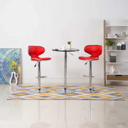 323645  Bar Stools 2 pcs Red Faux Leather 323645
