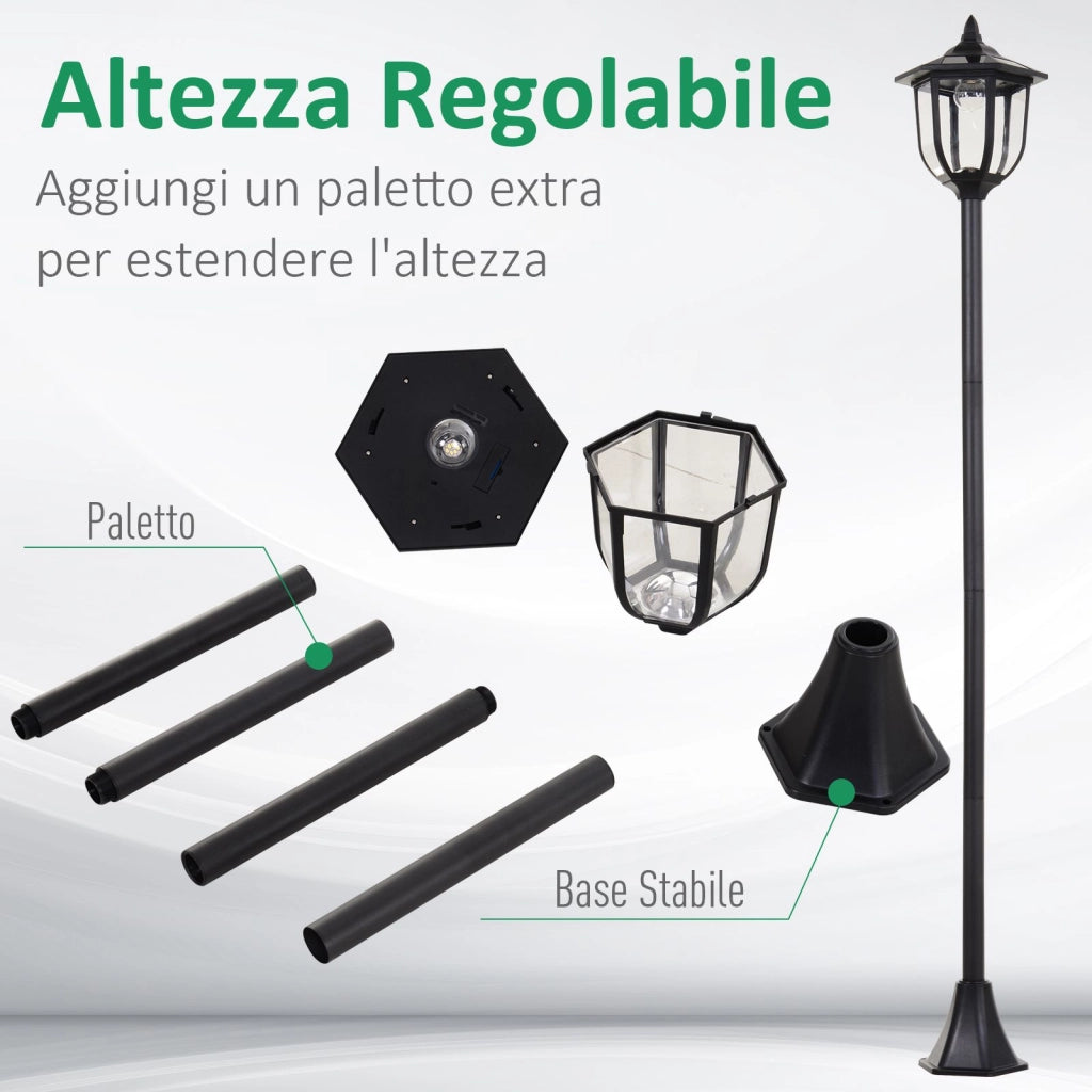 Lampione da Esterni con 6 Luci LED Accensione Automatica Impermeabile
