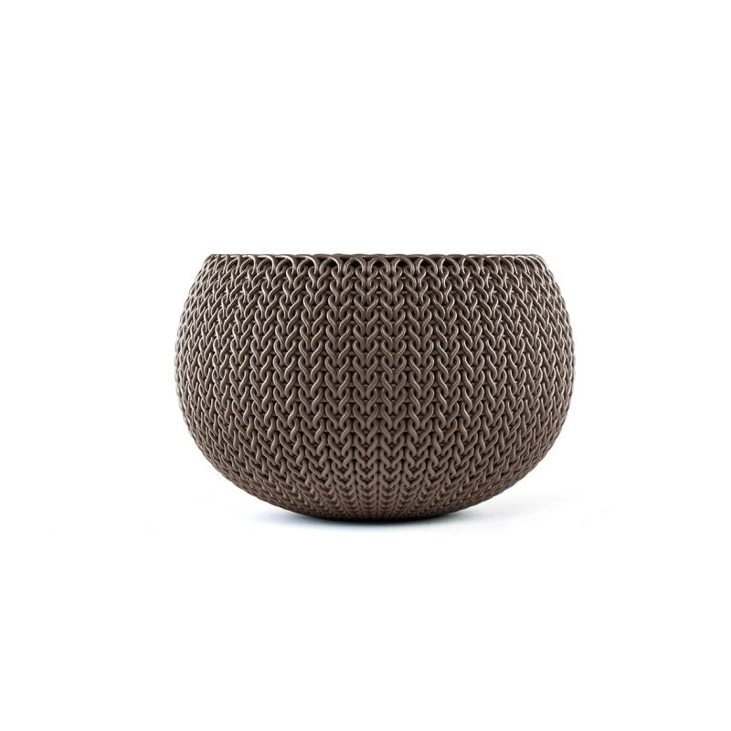 Pot + Cache pot TricotÃ© S Marron