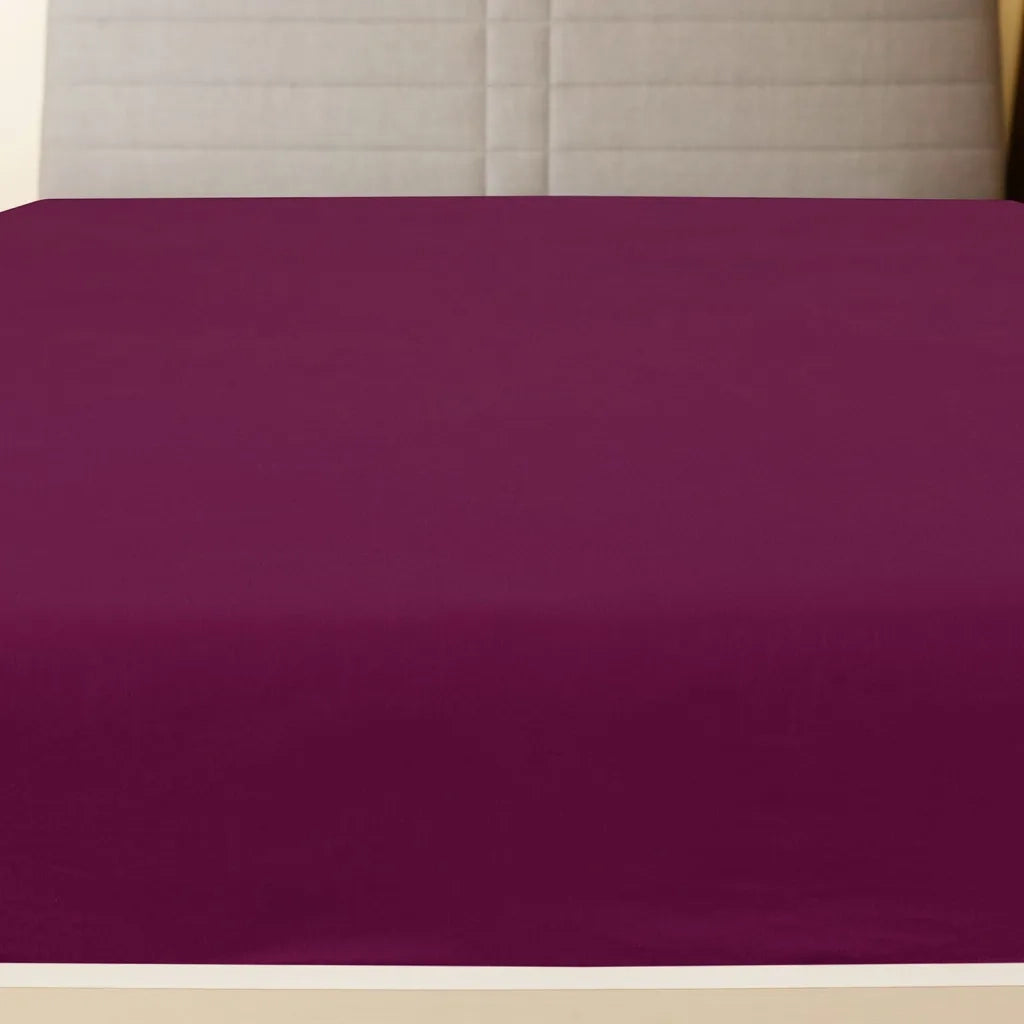 Lenzuolo con Angoli Jersey Bordò 180x200 cm Cotone 136258