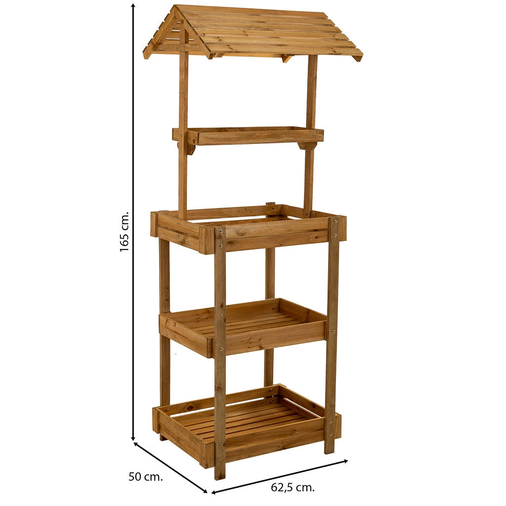 Scaffale espositivo in legno a 4 ripiani