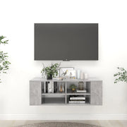 Mobile TV Parete Grigio Cemento 102x35x35 cm Legno Multistrato 806242