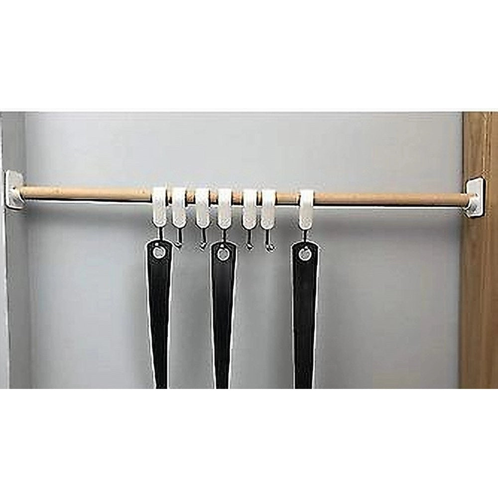 Trade Shop - Set 4 Pz Supporti Adesivi Per Bastone Per Tenda Bagno Aste Doccia Bianco 87358 -