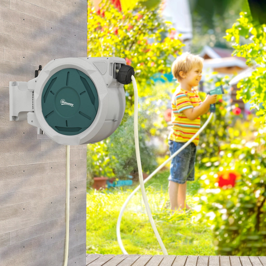 Avvolgitubo Murale Automatico 30m ¨C Xylo ¨C ? 15mm Grigio per Giardino