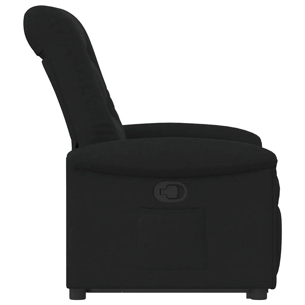 Poltrona Alzapersona Reclinabile Nera in Tessuto 3303256