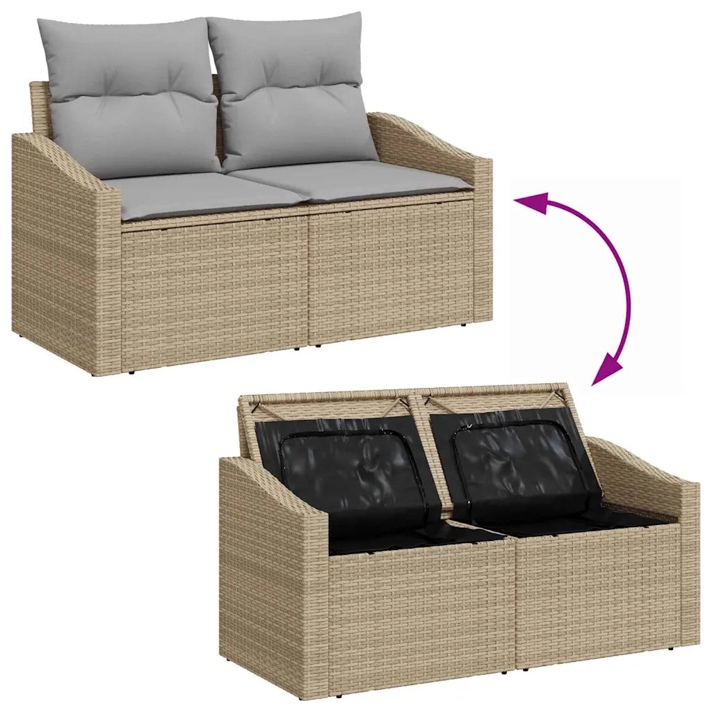Set Divano da Giardino con cuscino 6 pcs Beige polyrattan 3357653