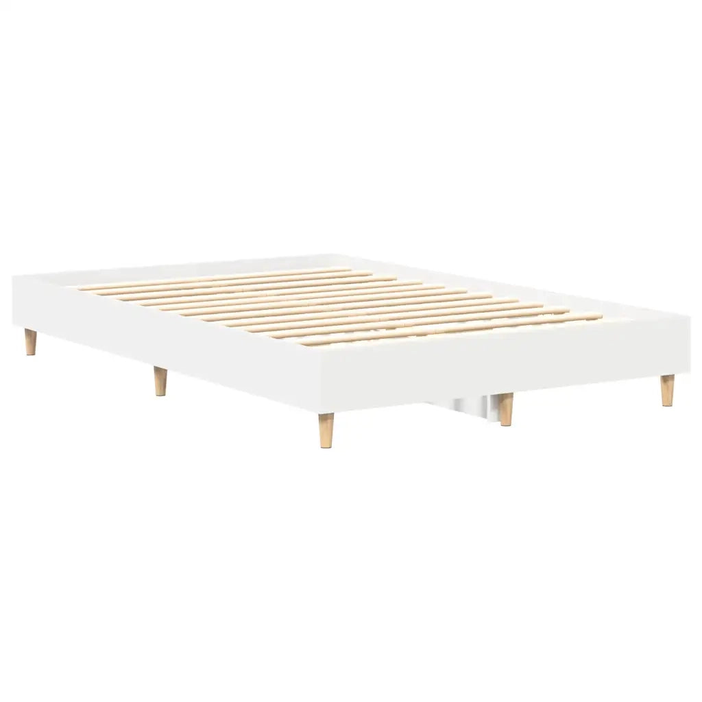 Letto matrimoniale | Letto per adulti | Giroletto senza Materasso Bianco 135x190cm in Legno Multistrato