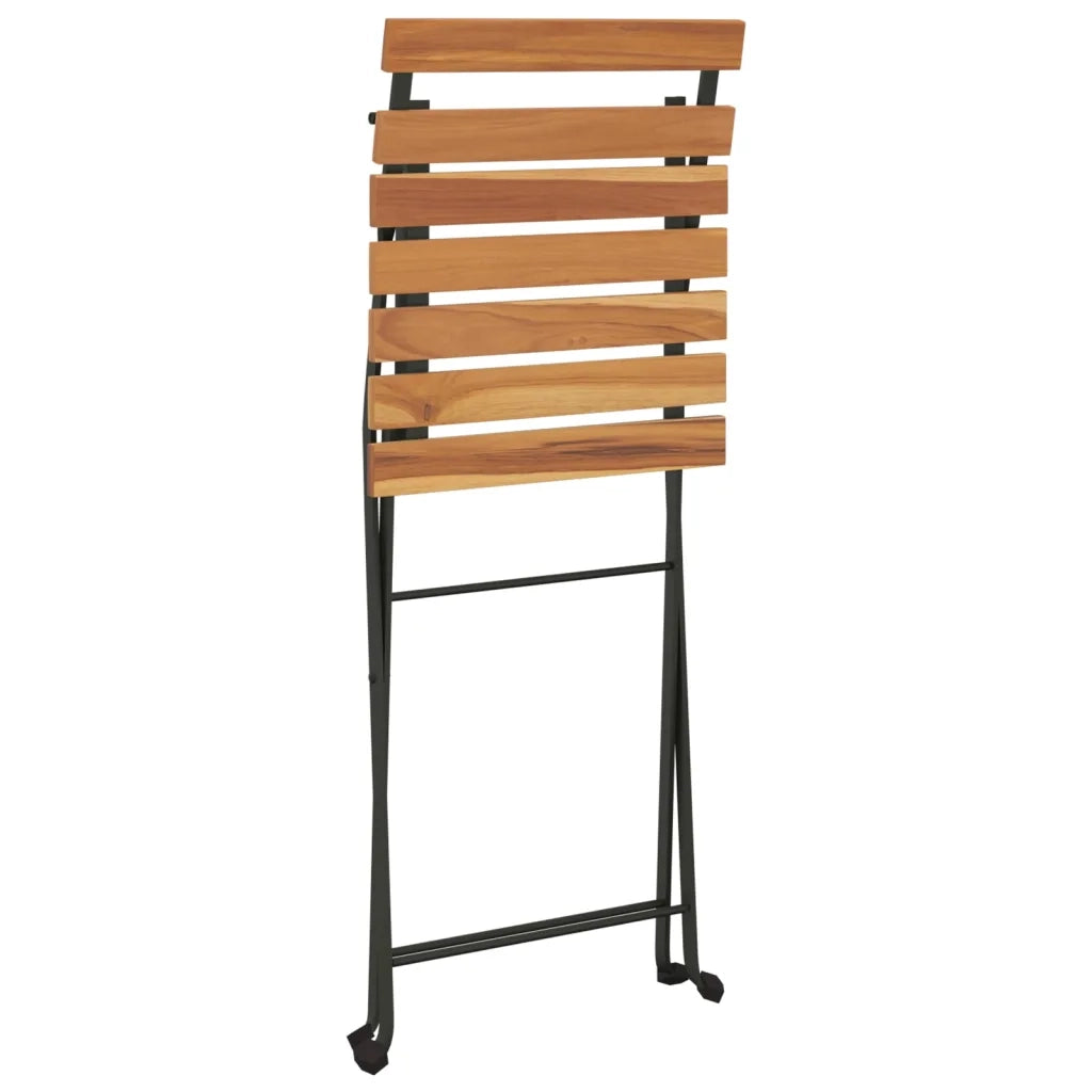 Sedie Pieghevoli da Bistrò 2 pz Legno Massello Teak e Acciaio 319979