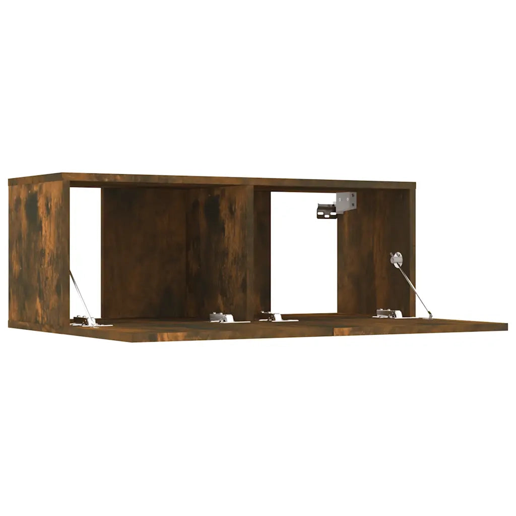 Mobili TV 2 pz Rovere Fumo 80x30x30 cm Legno Multistrato 820463