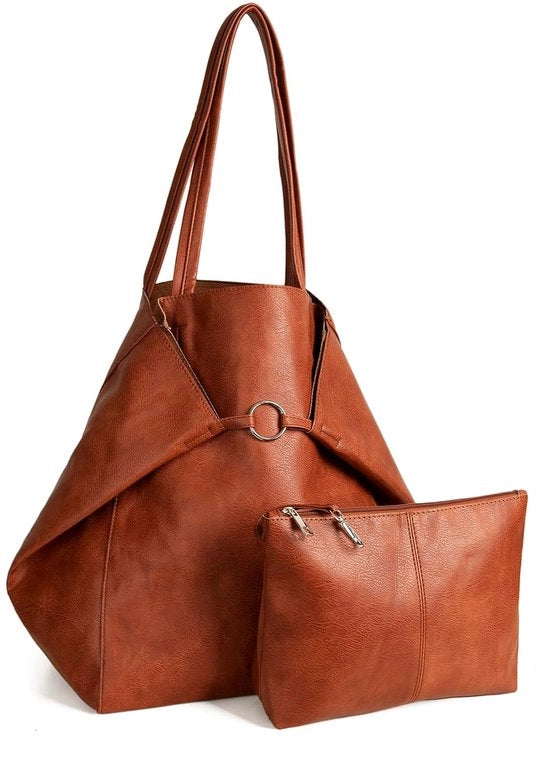 Borsa da viaggio grande - Pelle vegetale - Marrone rossastro - Grande