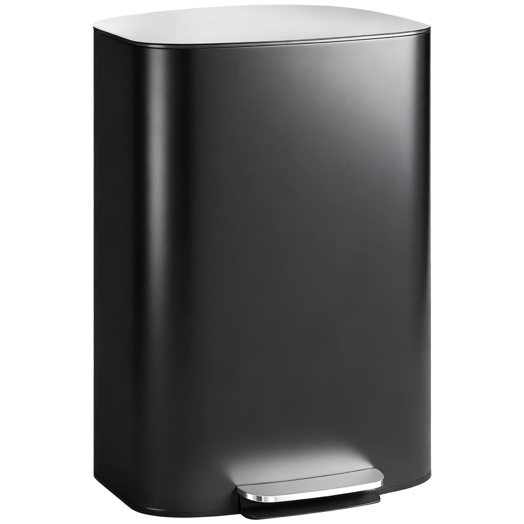 Cestino 50 litri con pedale e coperchio soft-close ¨C zephmum ¨C nero