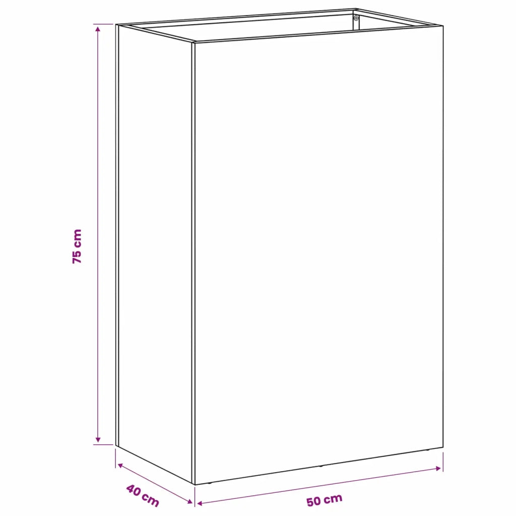 Vaso da giardino Argento 50 x 40 x 75 cm Acciaio Inox 8005674