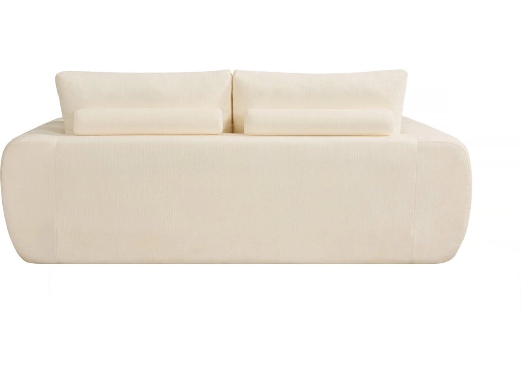 Divano diritto "Léonie" in tessuto a bolle - 3 posti - Beige