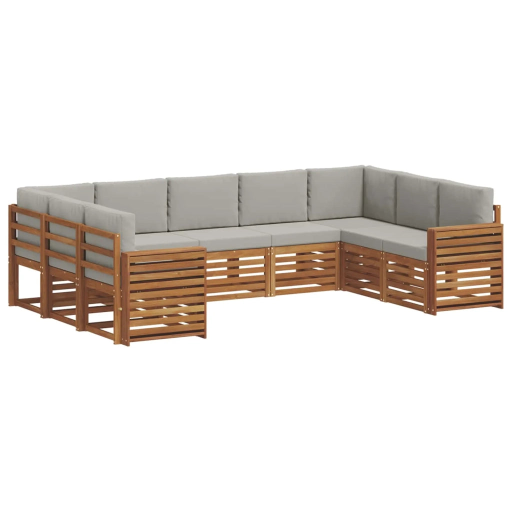 Set divano sezionale con cuscino 9 pcs Grigio Naturale e Chiaro 3375486