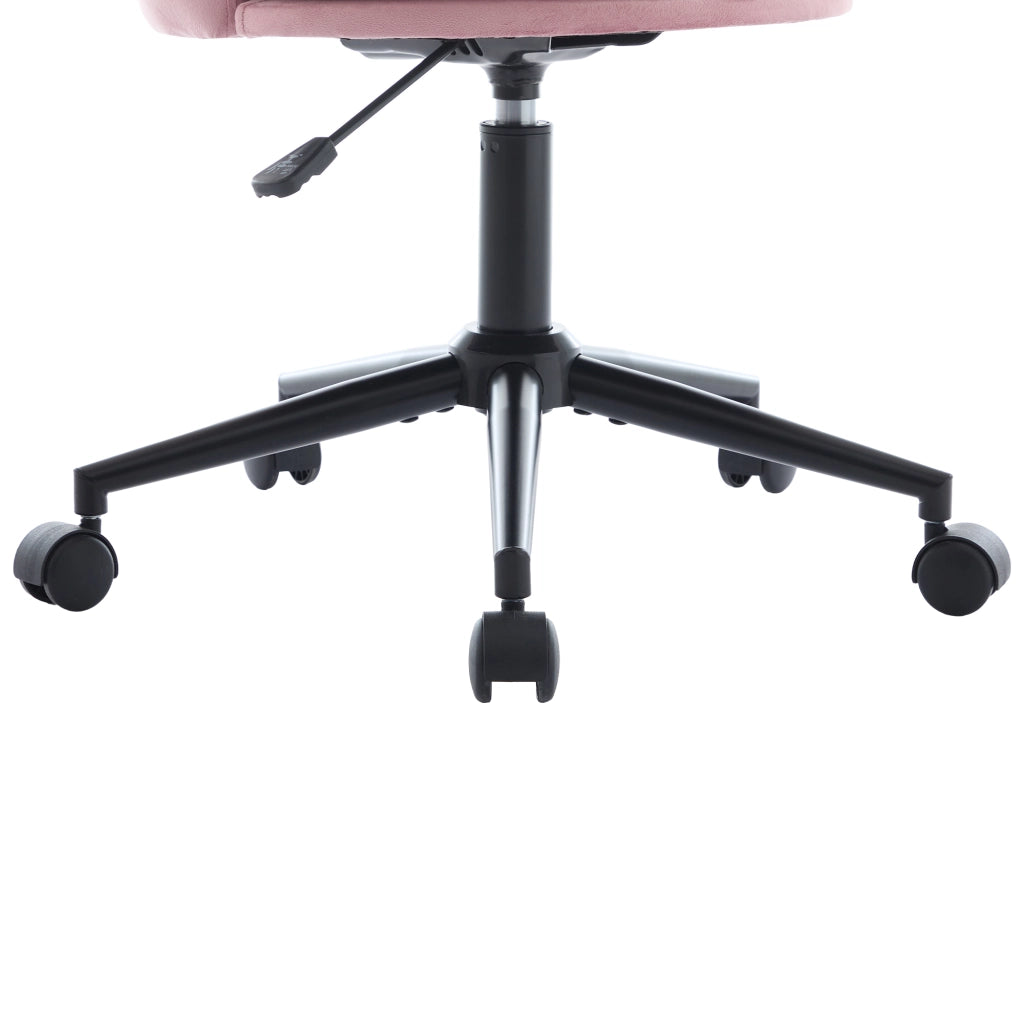Sedia da ufficio girevole - con altezza regolabile e supporto lombare - in velluto rosa