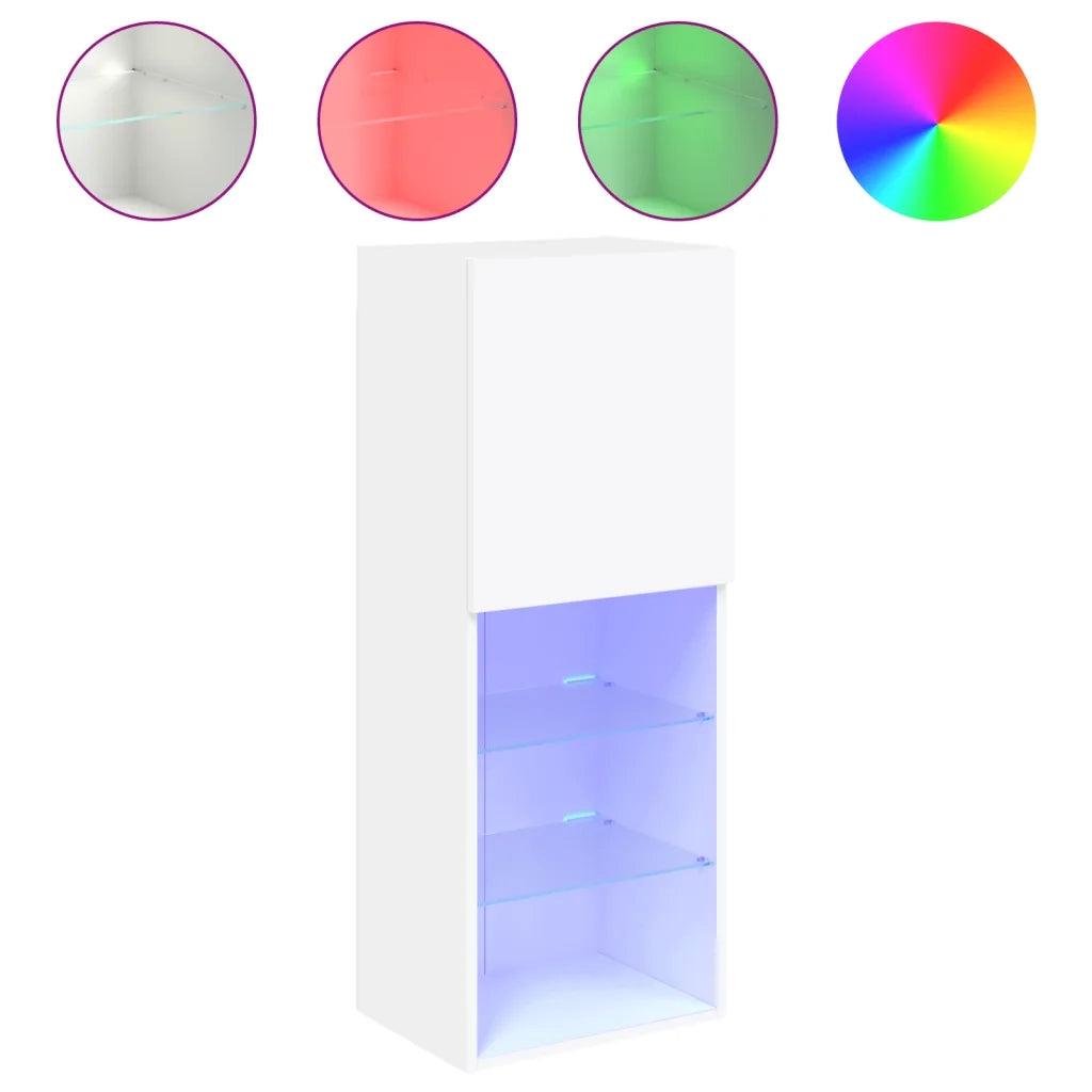 Mobile TV con Luci LED Bianco 40,5x30x102 cm 837057