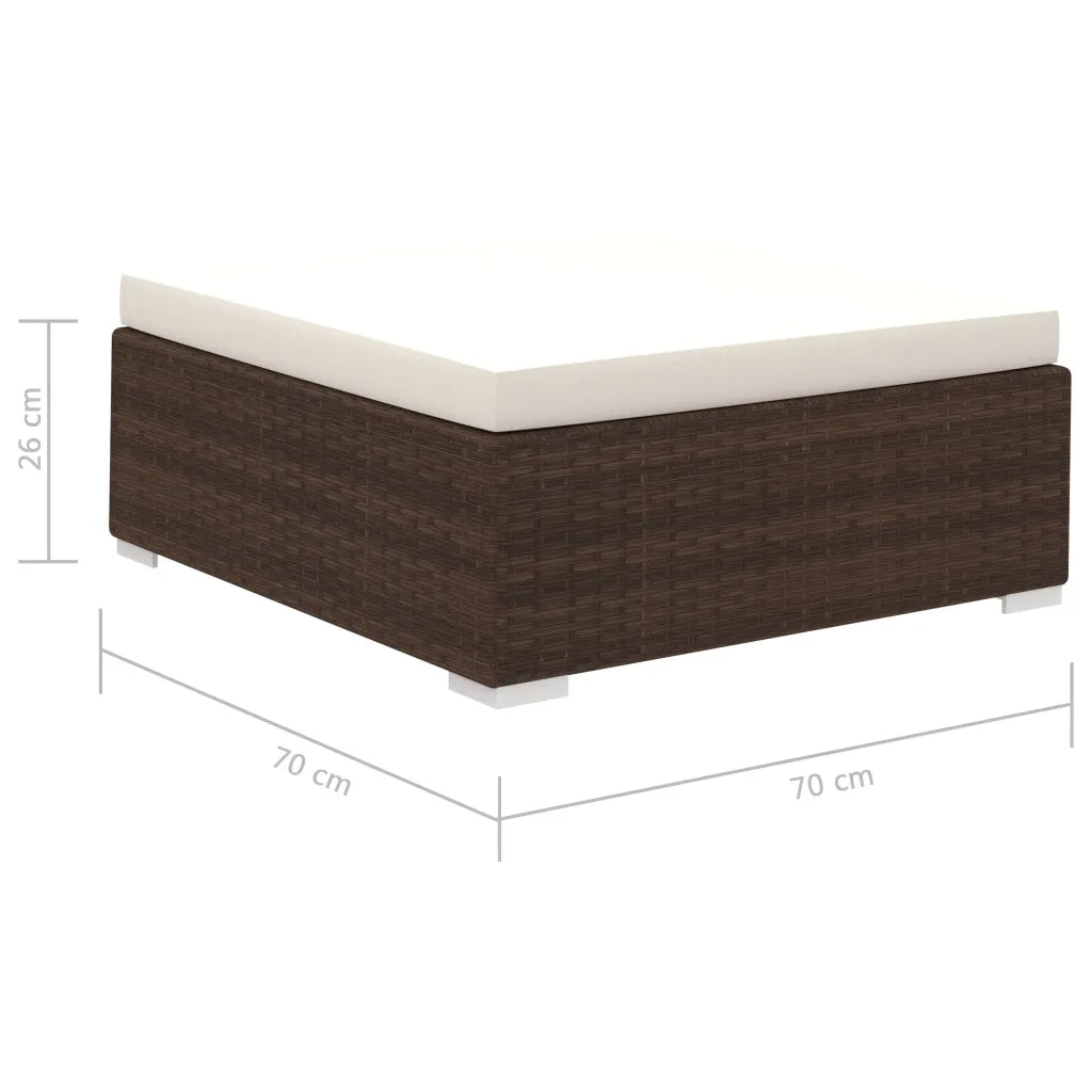 Set Divani da Giardino 12 pz con Cuscini in Polyrattan Marrone 41262