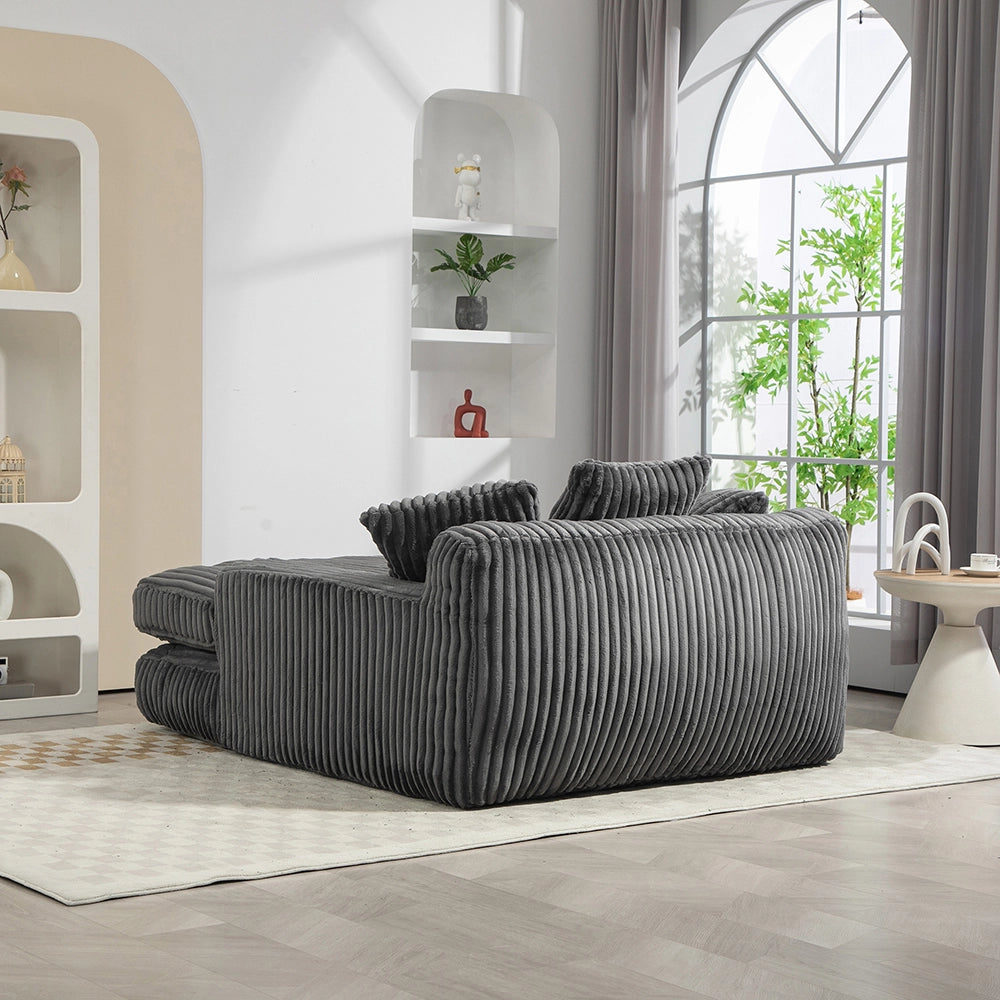 Cloud couch - Xylo - Velluto coste 3 cuscini grigio scuro