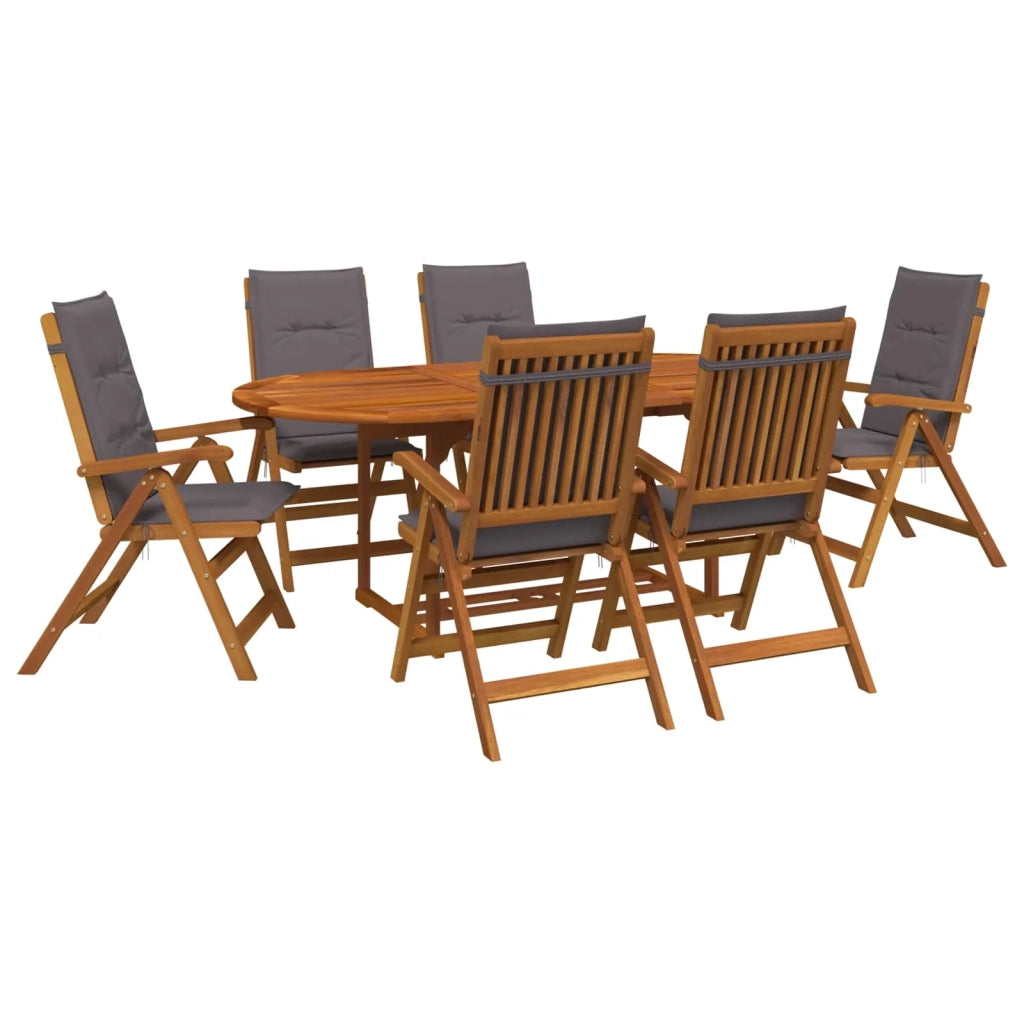 Set da pranzo da giardino 7 pezzi Naturale 3434489