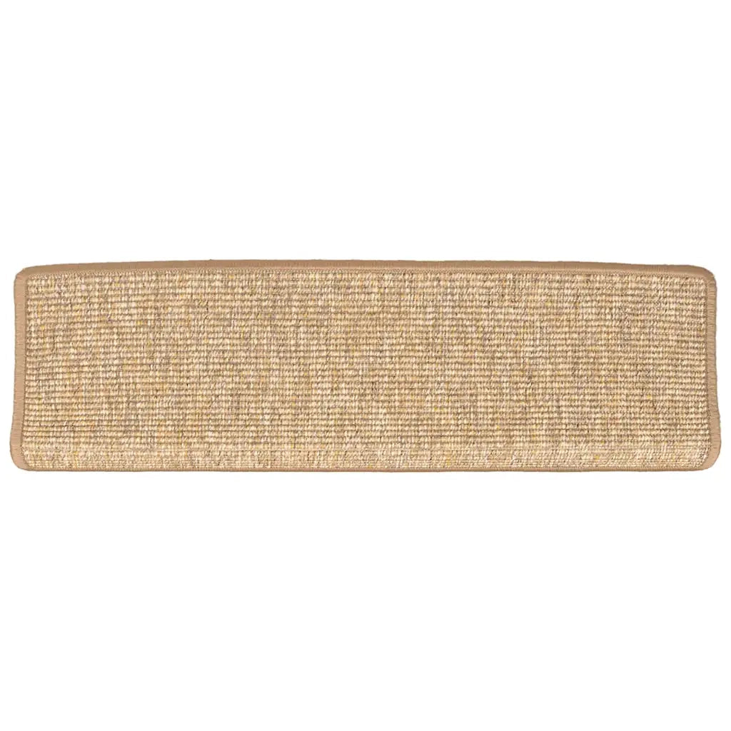 Tappetini per scale 15 pz 65x21x4 cm Marrone chiaro Bordo rettangolare 326910
