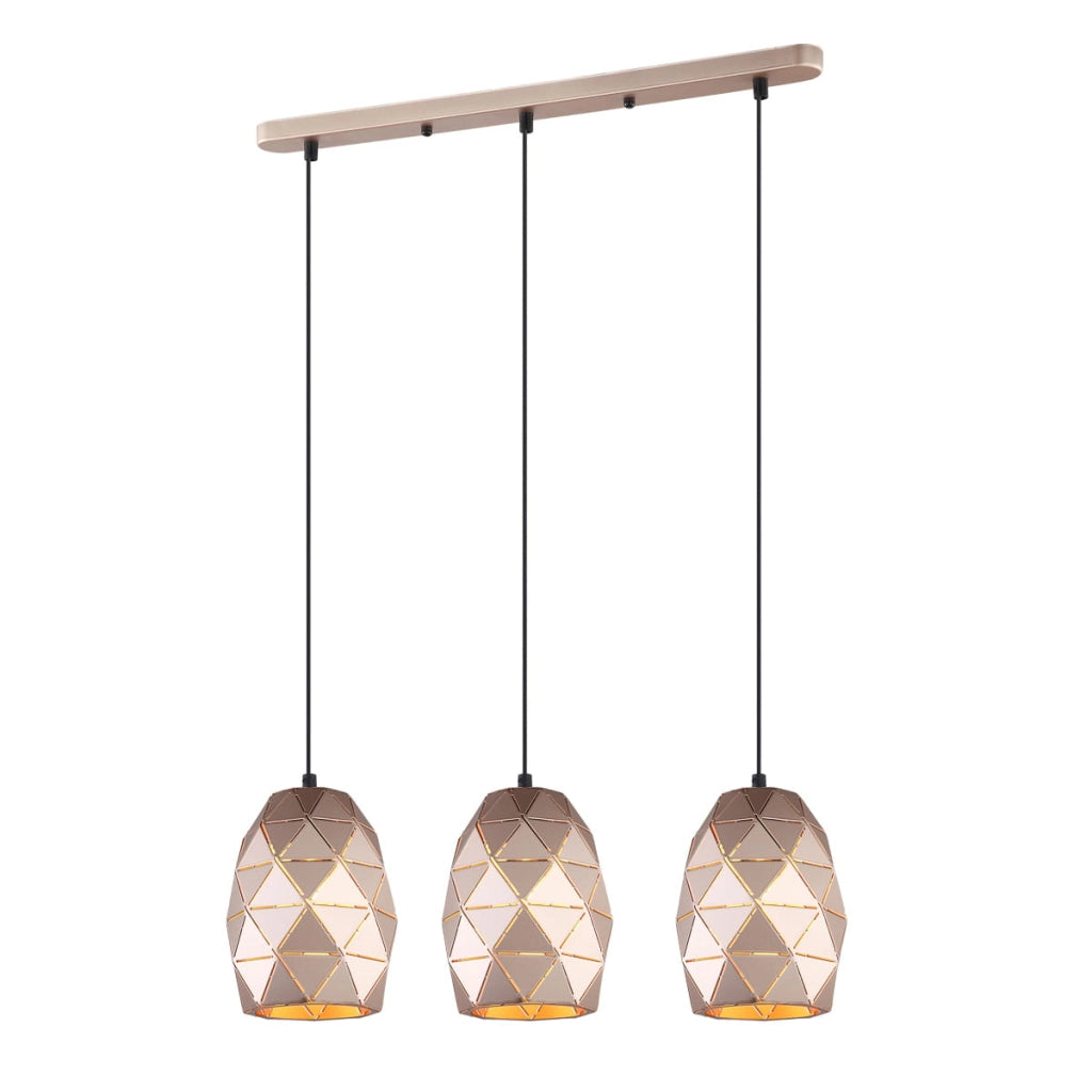 Lampadario Italux Harley oro champagne 3 luci E27 40W