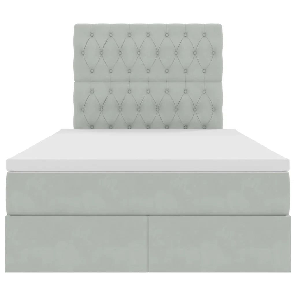 Letto con contenitore e materasso Grigio chiaro 120 x 200 cm 3372081