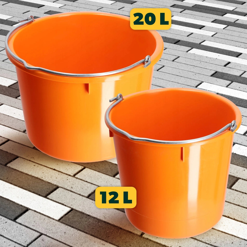 Secchio da costruzione KADAX 12L, in plastica resistente, per malta, ideale per uso domestico e giardinaggio (3 pezzi).