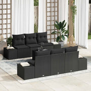 Set Divano da Giardino con cuscino 8 pcs Nero polyrattan 3355622