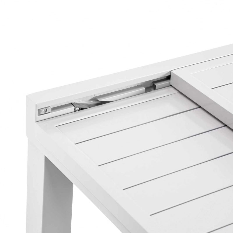 Tavolo alluminio sullivan bianco cm 150/210x90h73