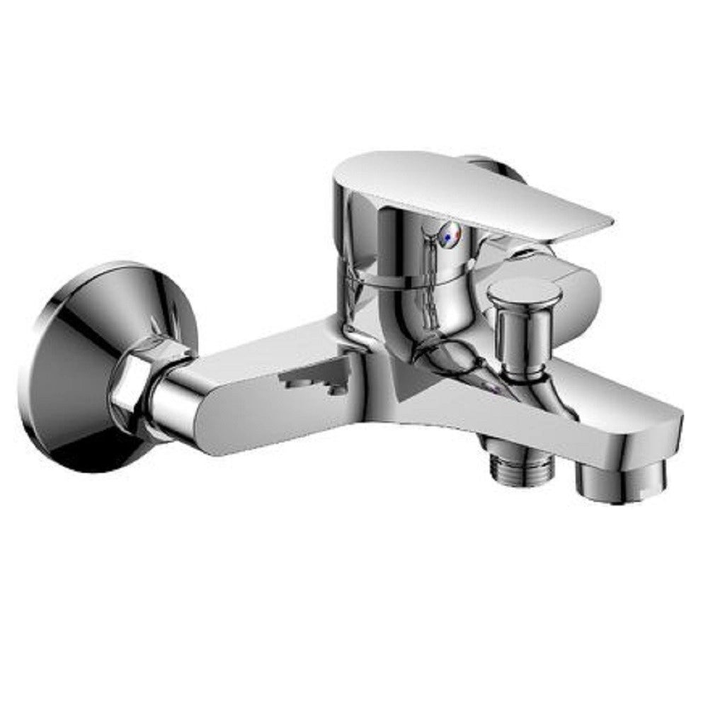Trade Shop - Rubinetto Miscelatore Gruppo Vasca Da Bagno Cromato Con Attacco Doccia Cube87119 -